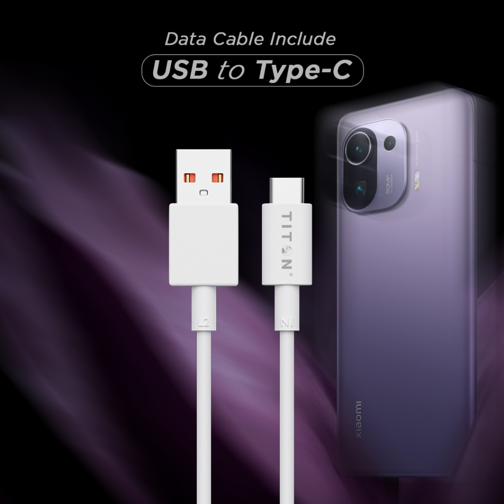 Titon Gen2 Travel Charger Xiaomi 67W + Kabel USB to Type-C