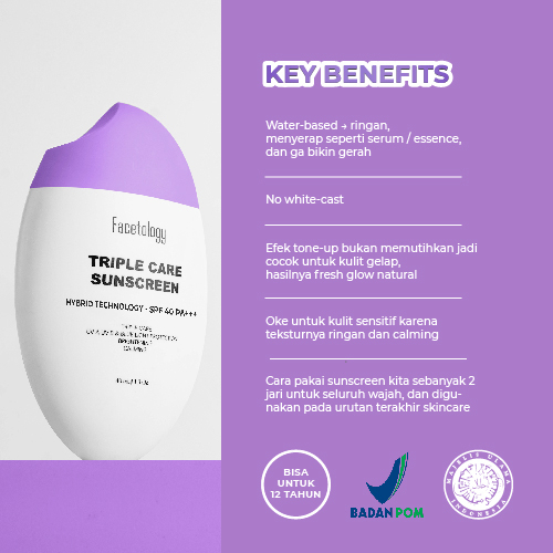Facetology Triple Care Sunscreen SPF40 PA+++ 40ml