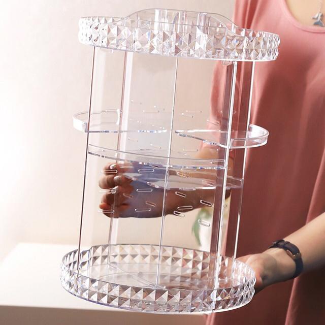 Rak Kosmetik Akrilik Putar 360° - Rak Kosmetik Skincare Makeup Organizer