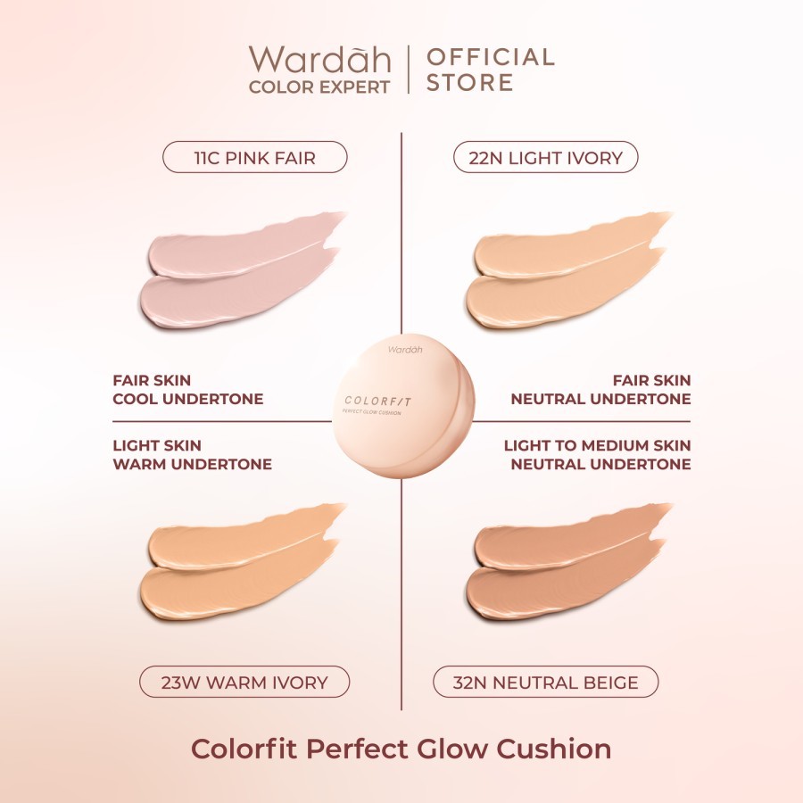 Wardah Colorfit Perfect Glow Cushion REFILL 15gr - 11C Pink Fair