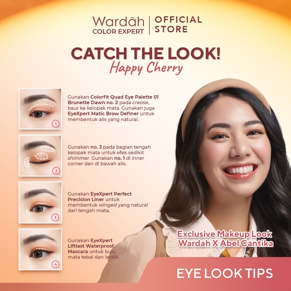 Wardah Colorfit Quad Eye Palette 6gr - 01 Brunette Dawn