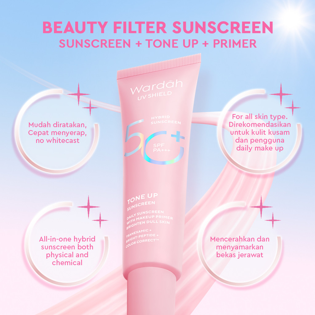 Wardah UV Shield Tone Up Sunscreen SPF50+ PA+++ 30ml