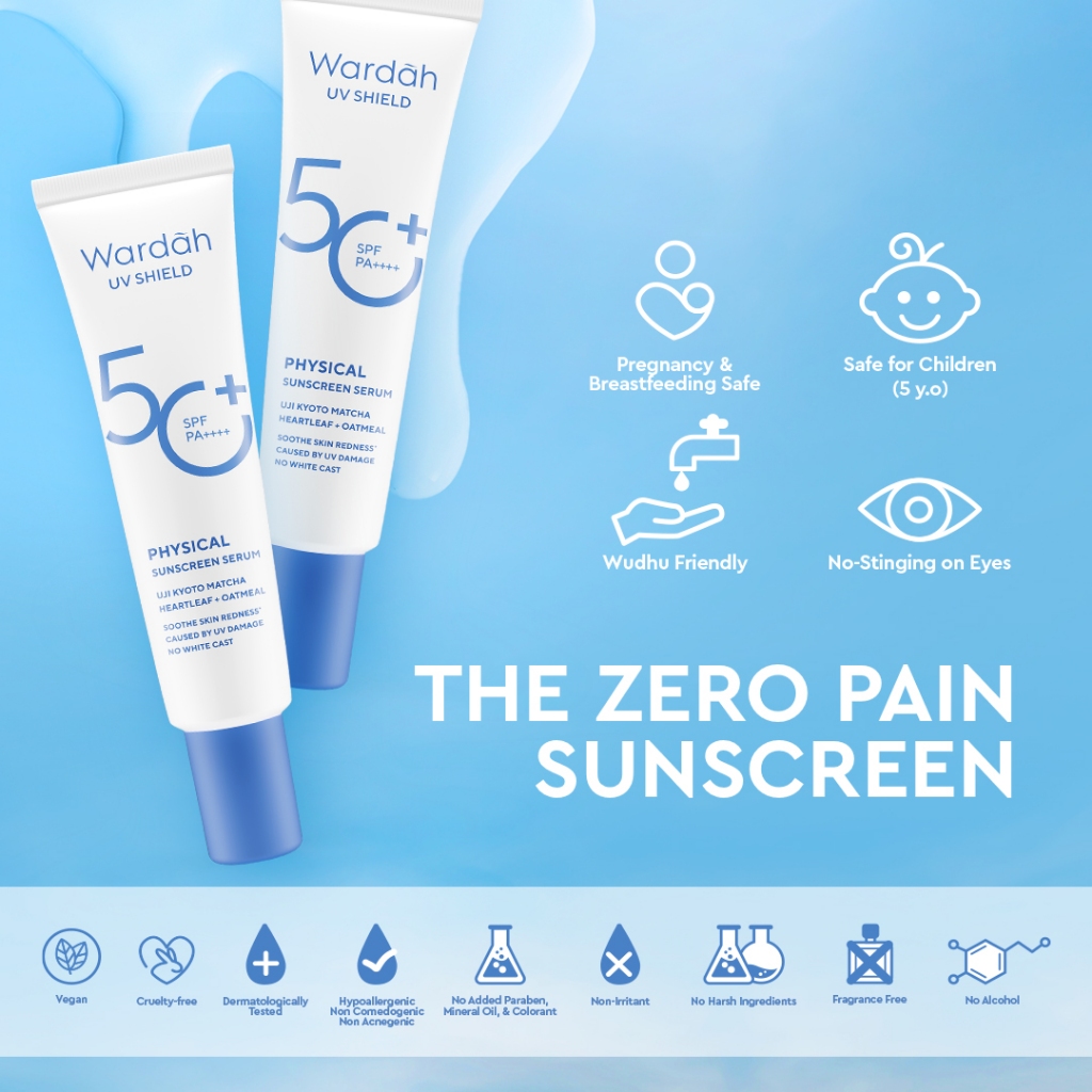 Wardah UV Shield Physical Sunscreen Serum SPF50+ PA++++ 30ml
