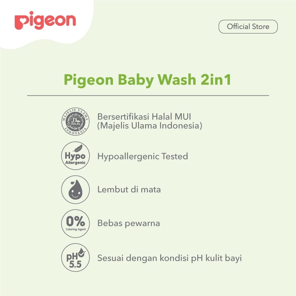 Pigeon Baby Wash 2in1 (REFILL) 600ml - Hair Body Wash Jojoba & Chamomile