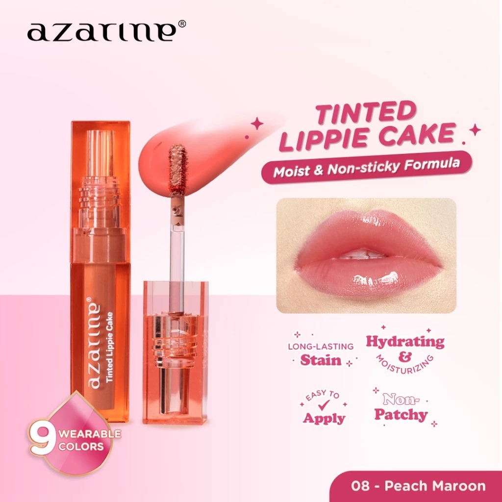 Azarine Tinted Lippie Cake 2.9ml - 08 Peach Maroon (PEACHY NUDE)