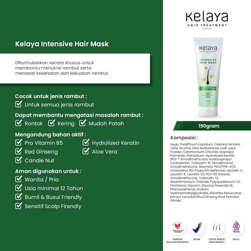 Kelaya Hair Treatment Intensive Hair Mask 190gr