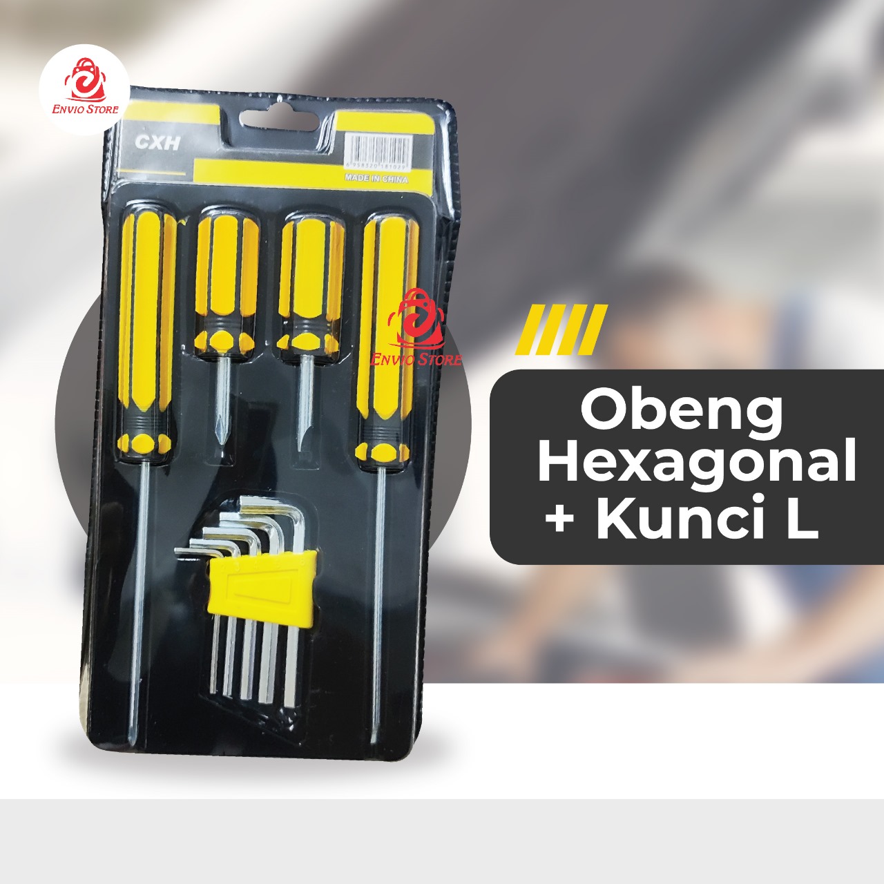 Hexagonal Obeng + Tang + Kunci L Set Kombinasi Mini (509)