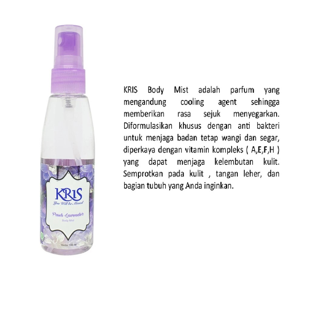 Kris Body Mist 100ml - Fresh Lavender (Ungu)