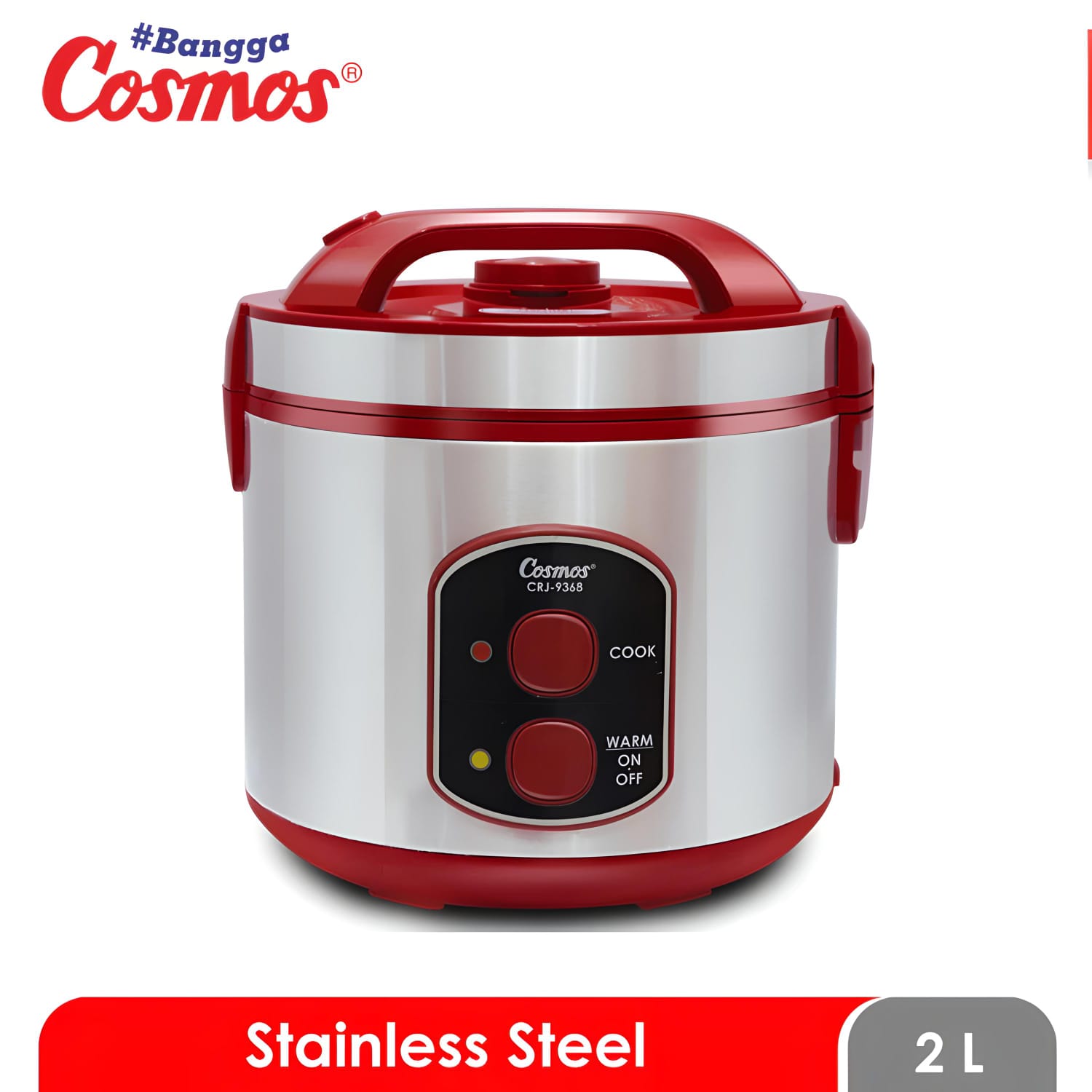Cosmos Rice Cooker Stainless Steel CRJ-9368 - 2L 400W/220V Penanak Nasi Cosmos Rice Cooker Stainless Steel CRJ-9368 - 2L 400W/220V Penanak Nasi