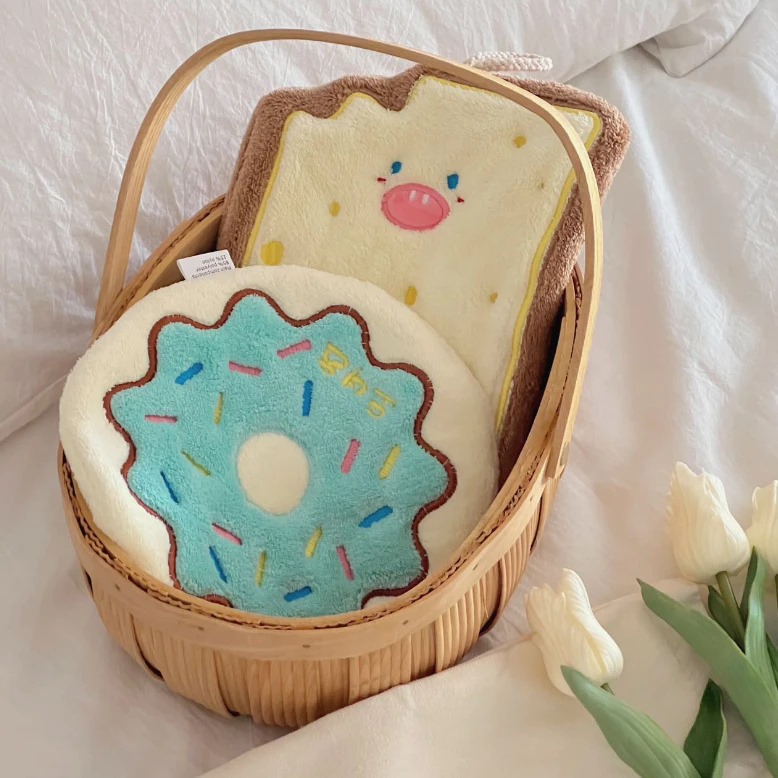 Handuk Tangan Mini Motif Roti (22cm x 17cm) - (Lap Tangan / Serbet / Wash Cloth)