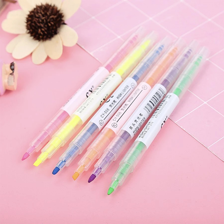 (Isi 6pcs) Stabilo 2 Sisi - Highlighter / Penanda
