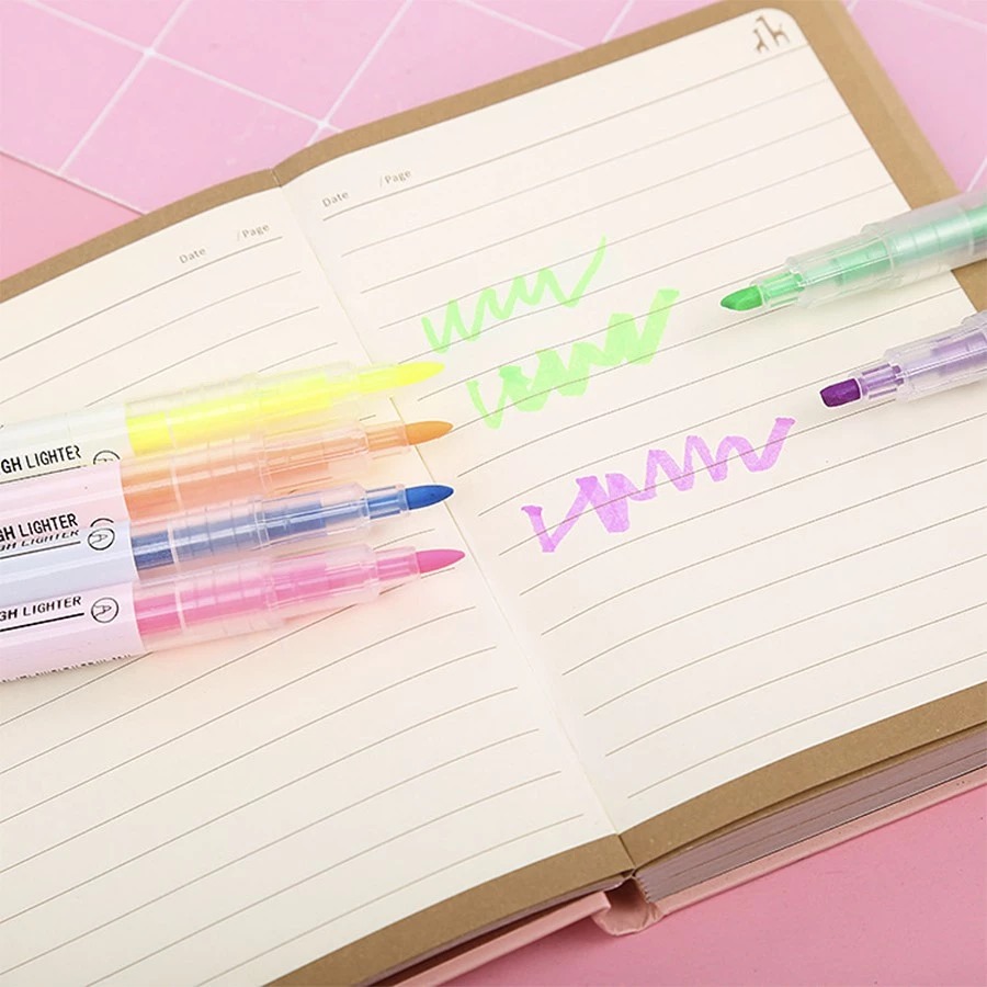 (Isi 6pcs) Stabilo 2 Sisi - Highlighter / Penanda