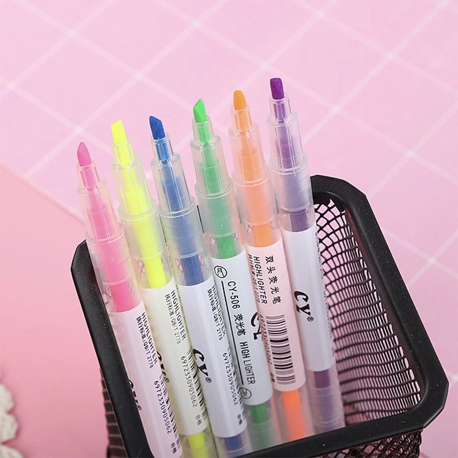 (Isi 6pcs) Stabilo 2 Sisi - Highlighter / Penanda