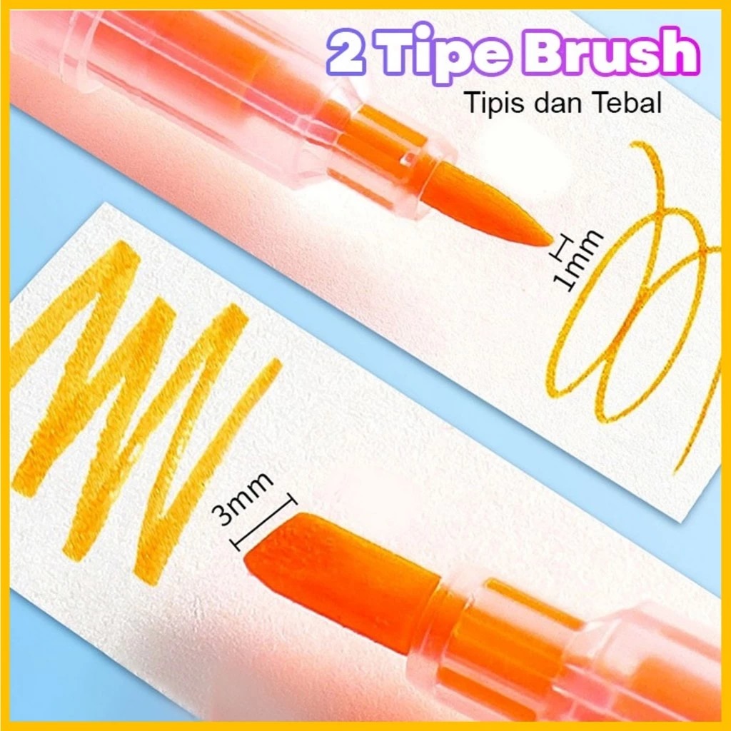 (Isi 6pcs) Stabilo 2 Sisi - Highlighter / Penanda