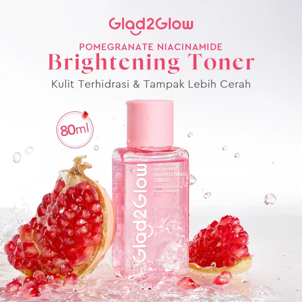Glad 2 Glow Toner - Pomegranate Niacinamide Brightening 80ml Glad 2 Glow Toner - Pomegranate Niacinamide Brightening 80ml