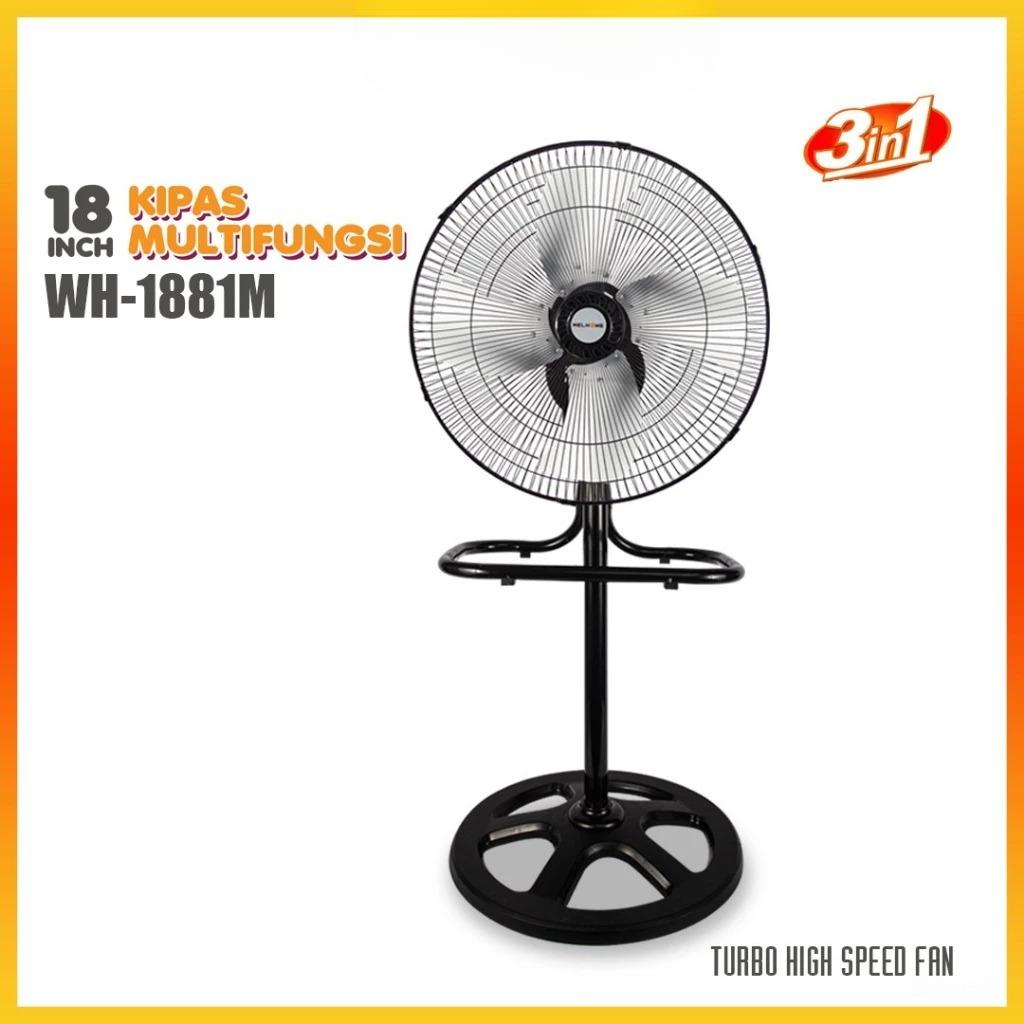 Welhome Kipas Angin Berdiri WH-1881M 3in1 Bahan Metal 28Watt