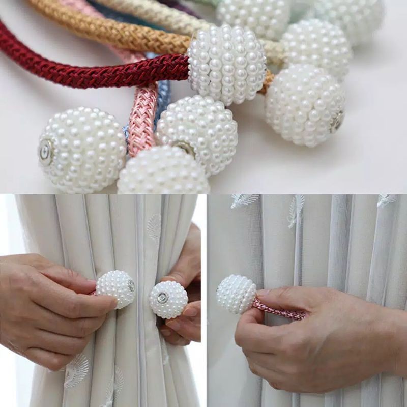 (Isi 2) Tali Gorden Magnet (Pengikat Tirai Magnet - Curtain Tie Rope Ball)