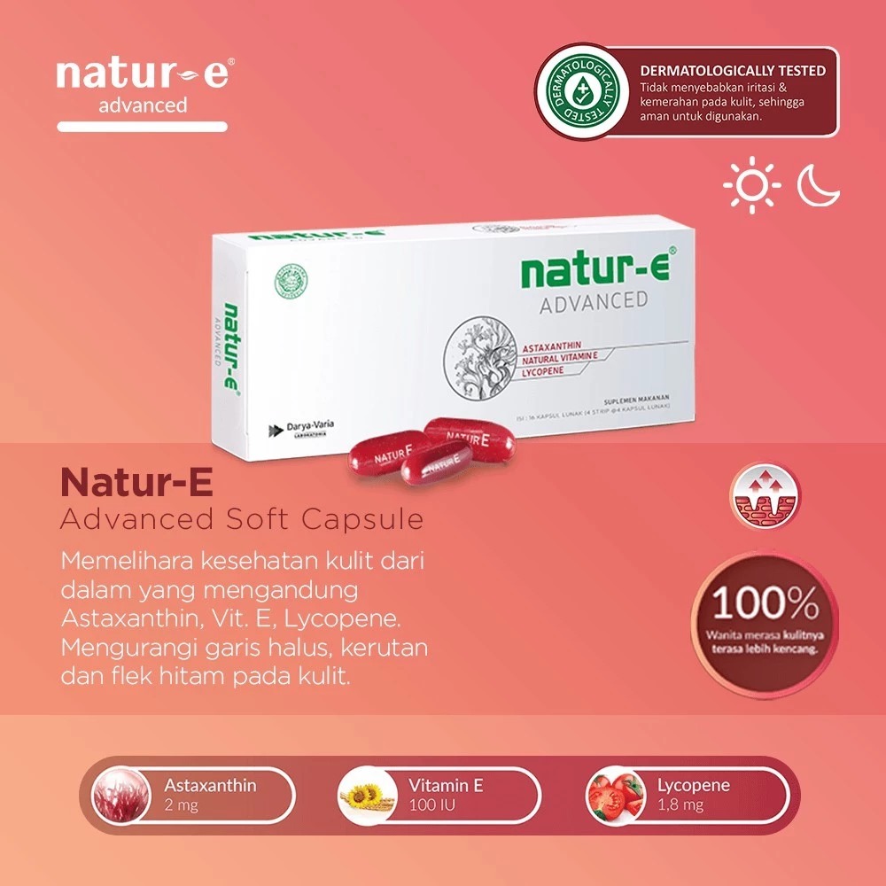 Natur-E Advanced Soft Capsule 16s - Vitamin E Suplemen Kesehatan