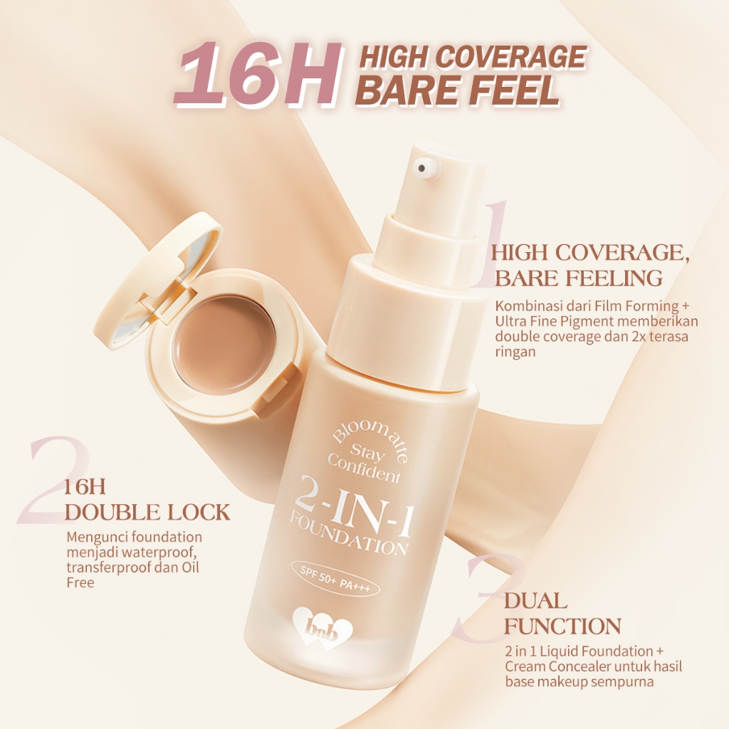 BNB Barenbliss Bloomatte Stay Confident 2in1 Foundation 20ml - LW2 Custard