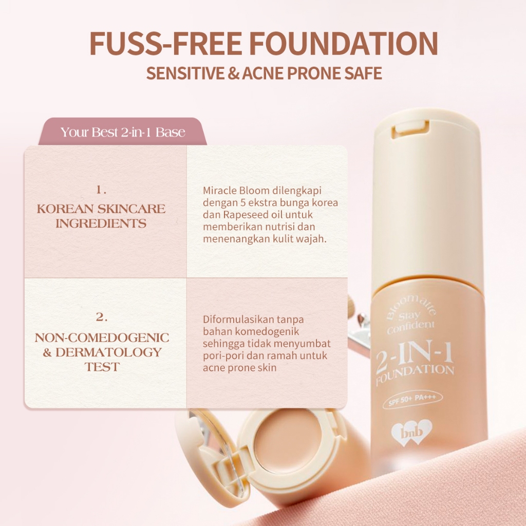 BNB Barenbliss Bloomatte Stay Confident 2in1 Foundation 20ml - LW2 Custard