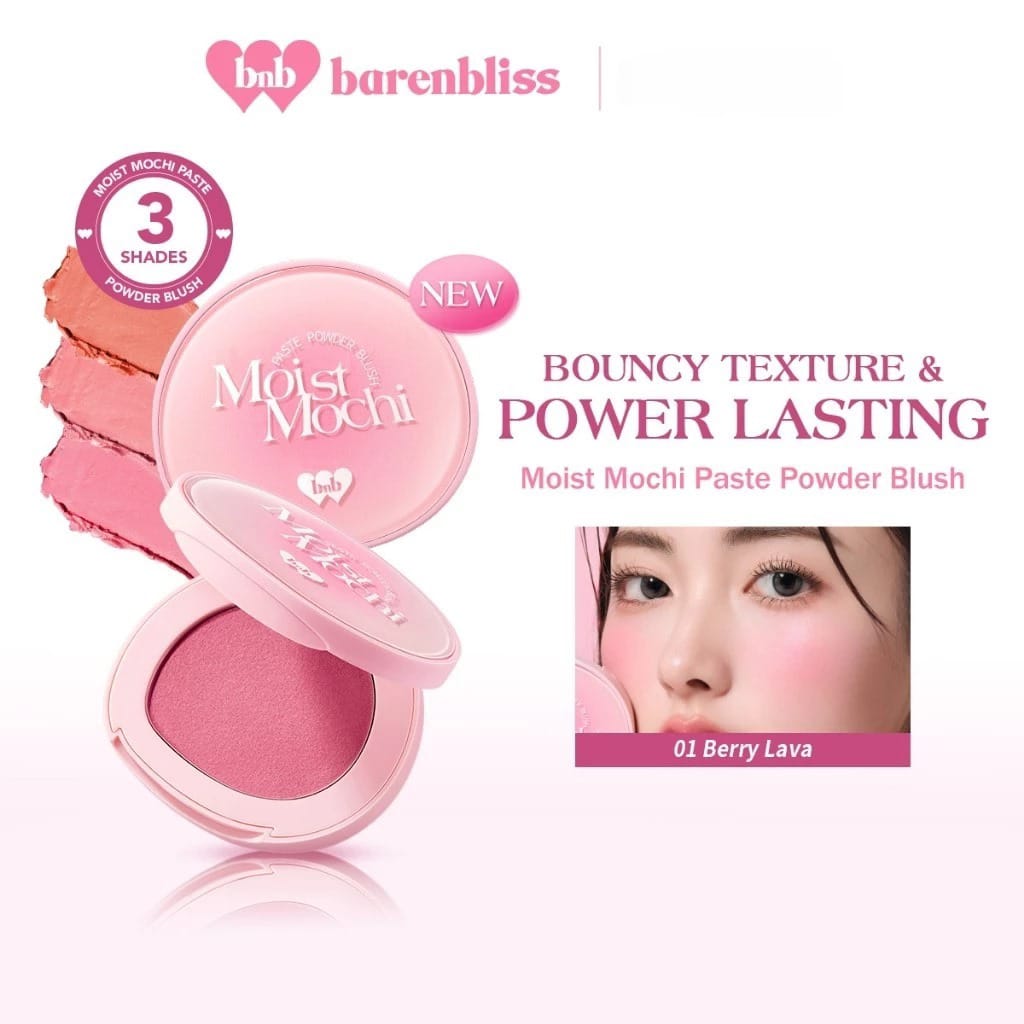 Barenbliss Moist Mochi Paste Powder Blush 4.5gr - 01 Berry Lava