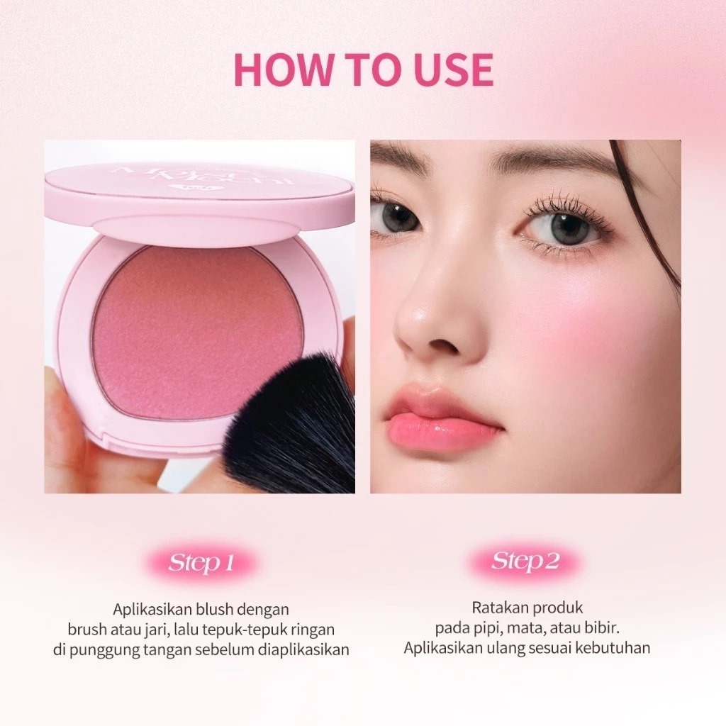 Barenbliss Moist Mochi Paste Powder Blush 4.5gr - 01 Berry Lava
