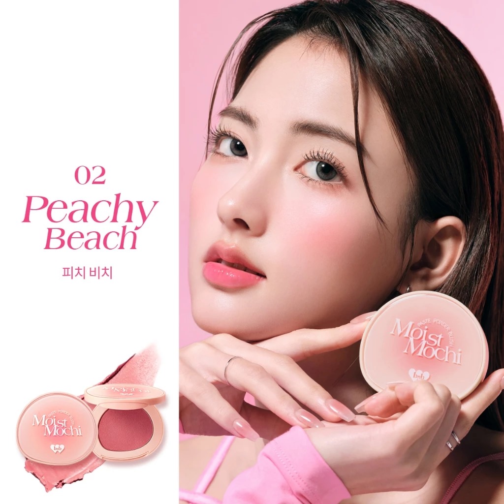 Barenbliss Moist Mochi Paste Powder Blush 4.5gr - 02 Peachy Beach