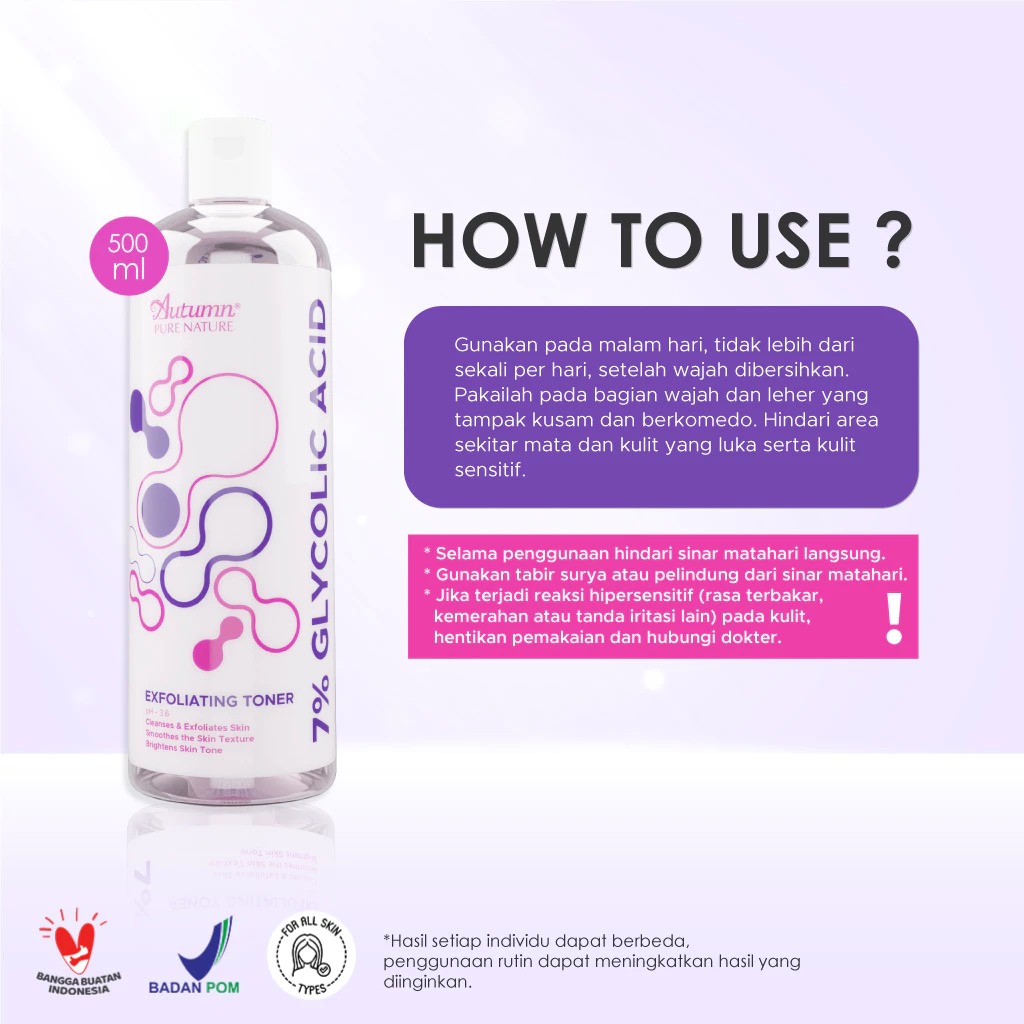 Autumn Glycolic Acid 7% Toning Solution Exfoliating Toner (White) 500ml