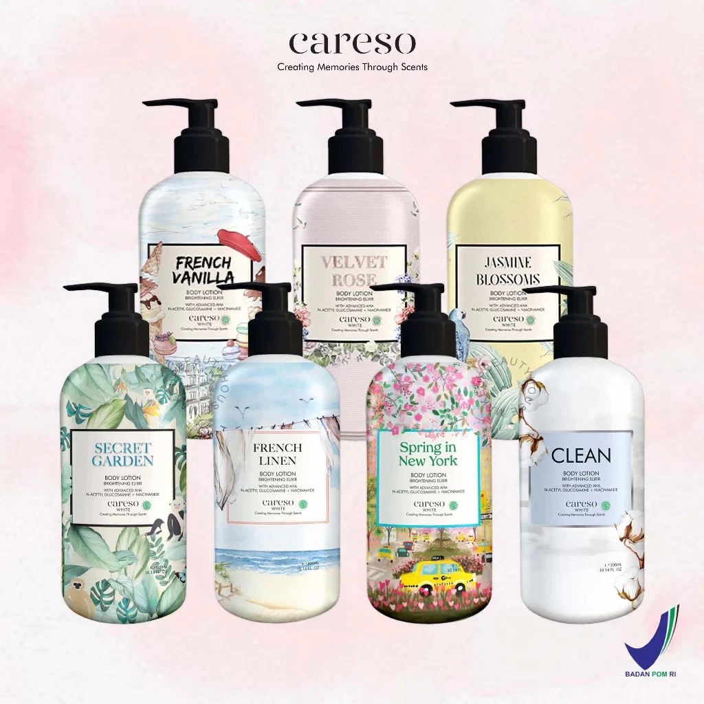 Careso Body Lotion Brightening Elixir 300ml (Pump) - French Vanilla