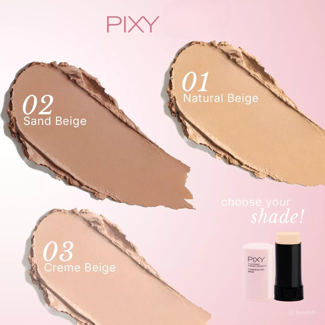 Pixy (Buy1 Free1) UV Whitening 4 Beauty Benefits Concealing Base SPF35 PA+++ 02 Sand Beige + UV Primer Sunscreen Hydra Cream SPF50+ PA++++