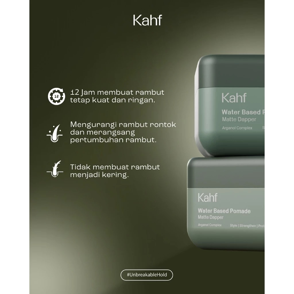 Kahf Water Based Pomade 70gr - Matte Dapper