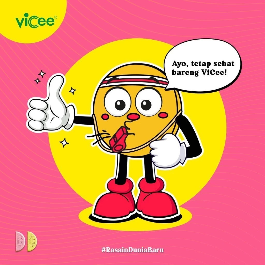 Vicee 500 Sweetlets Tablet Hisap Vitamin C (1 Strip 2 Tablet) - Rasa Strawberry