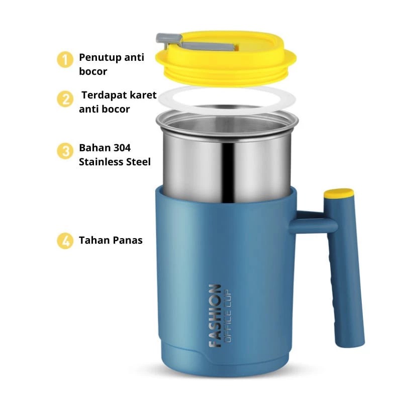 Office Cup Fashion 500ml - Mug Tahan Panas Dingin (Free Sedotan) (055)