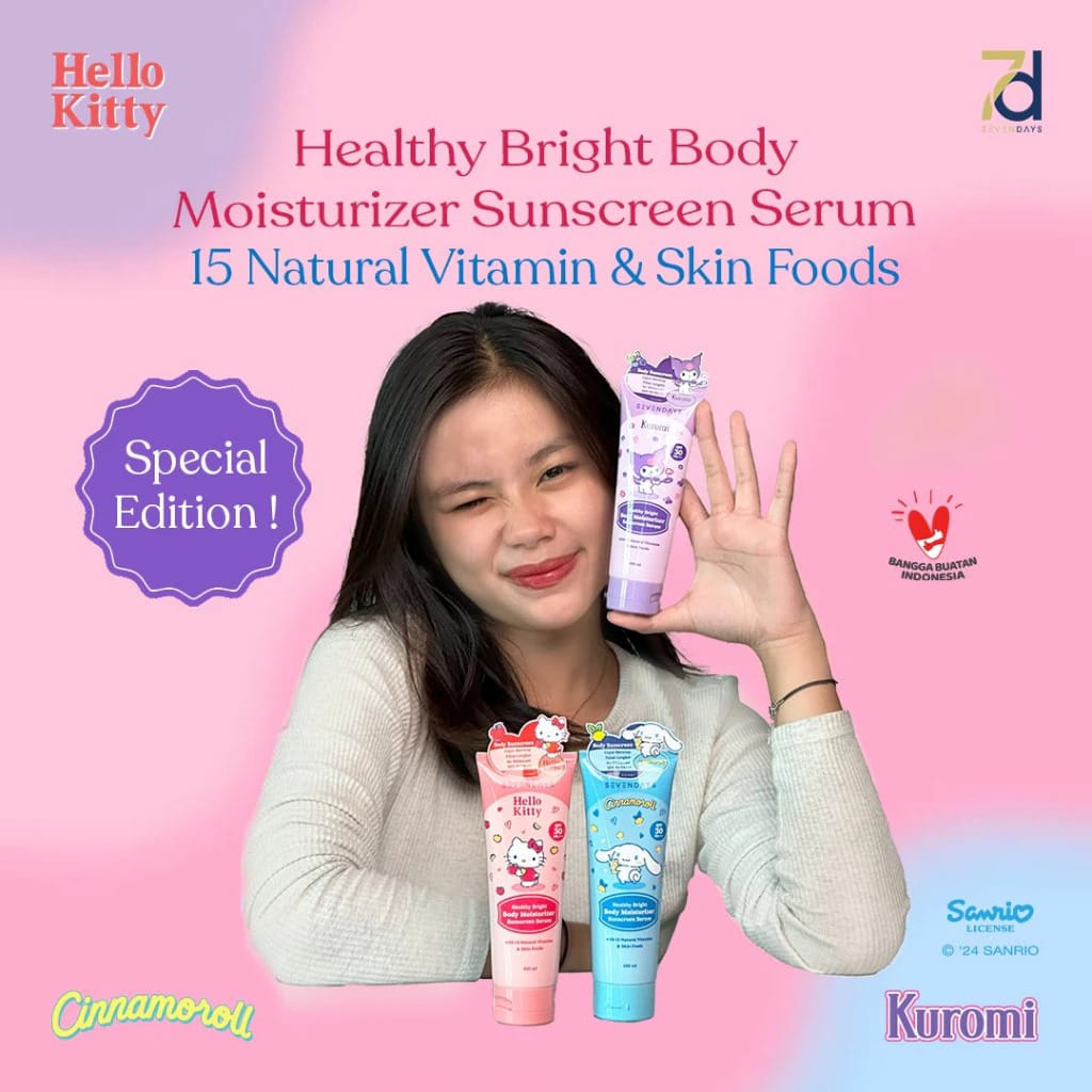 Sevendays Healthy Bright Body Moisturizer Sunscreen Serum 100ml - Hello Kitty