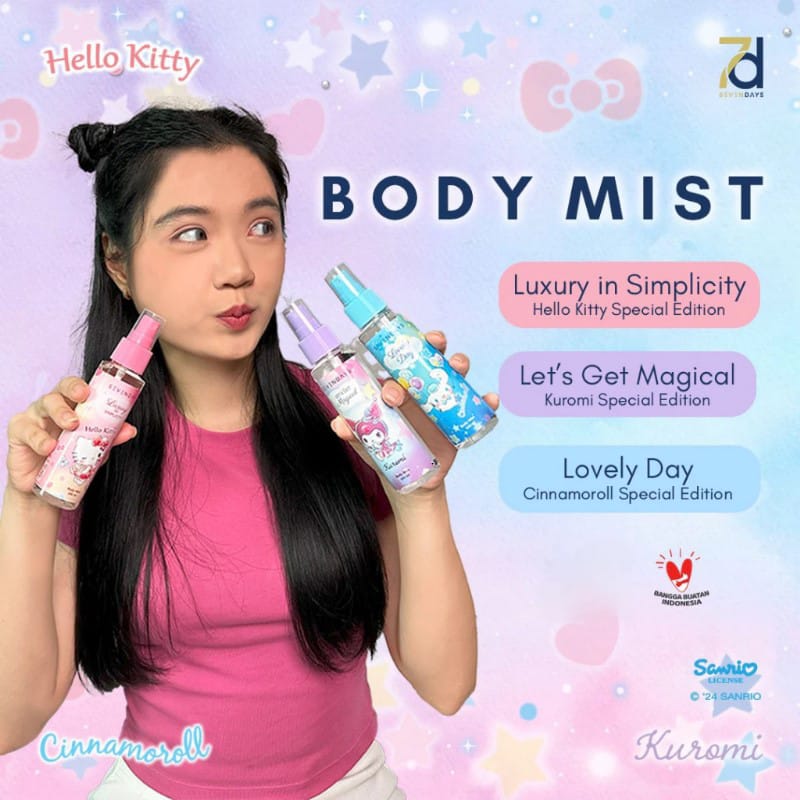 Sevendays Body Mist 100ml - Cinnamoroll (Lovely Day)