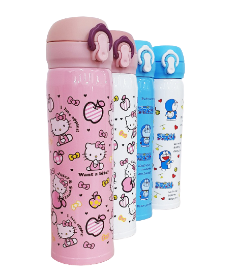 Termos Kancing Karakter 500ml - Botol Minum Tahan Panas & Dingin