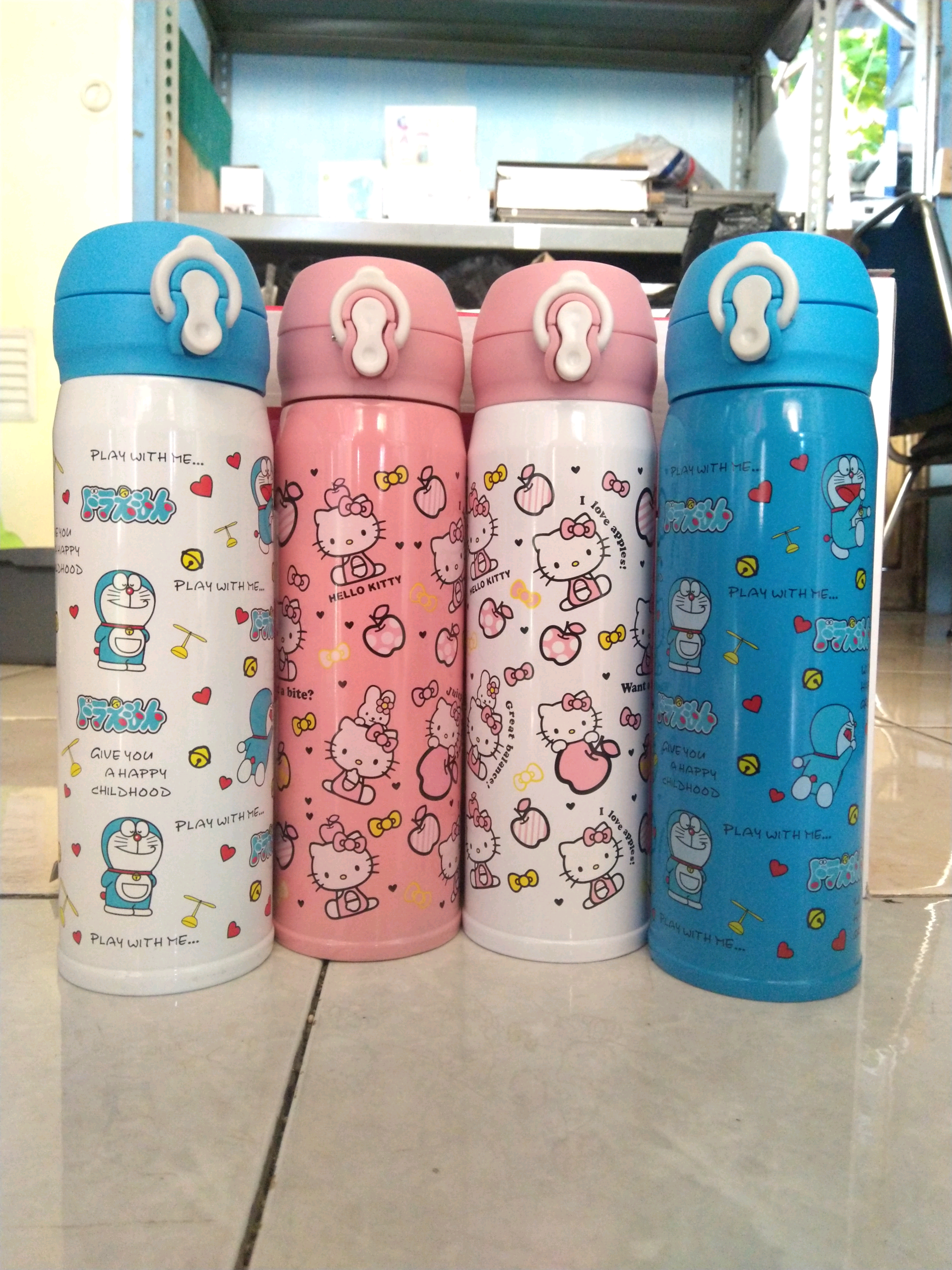 Termos Kancing Karakter 500ml - Botol Minum Tahan Panas & Dingin