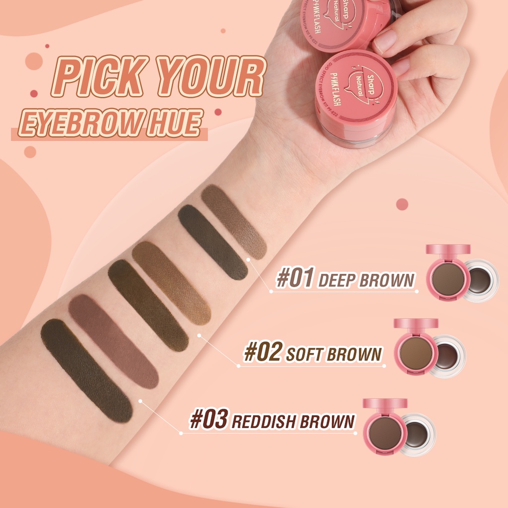 Pinkflash Duo Effect Eyebrow Kit PF-E22 #2 Medium Brown