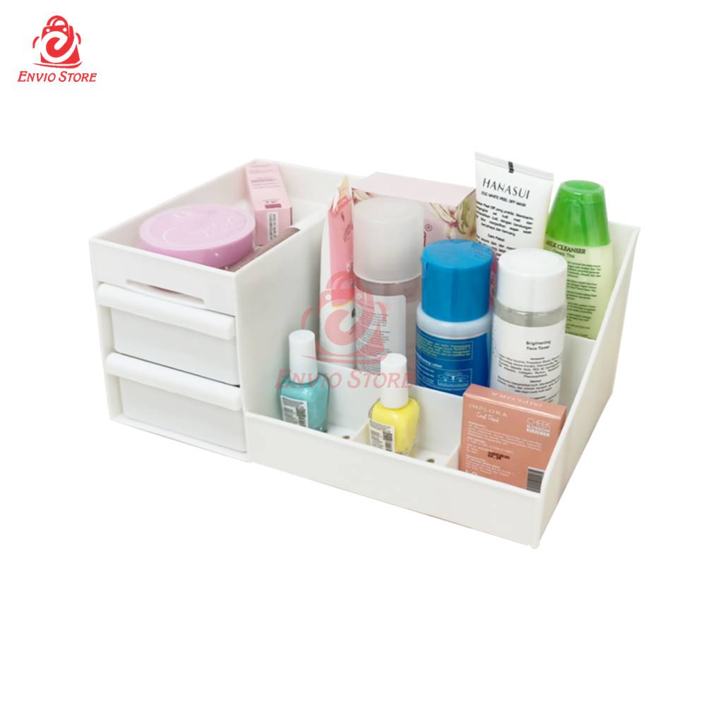 TRI J - Rak Kosmetik Plastik + 2 Laci Mini (Makeup Storage)