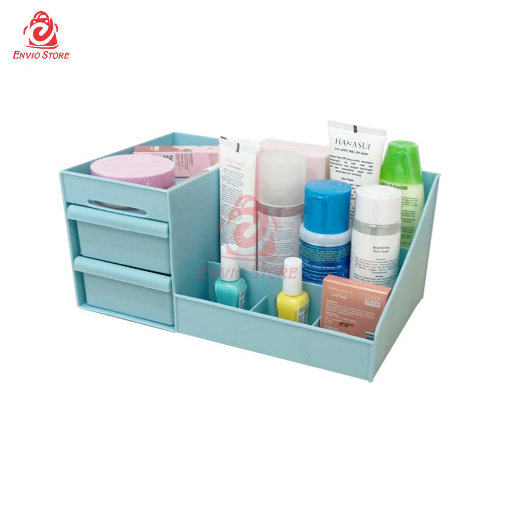 TRI J - Rak Kosmetik Plastik + 2 Laci Mini (Makeup Storage)