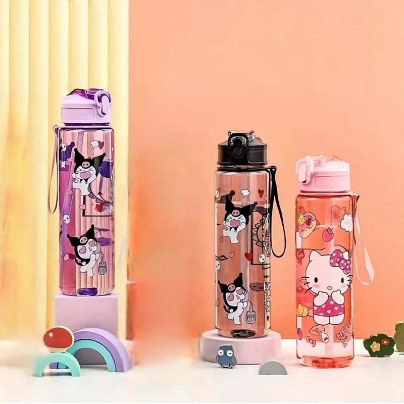 Botol Minum SANRIO 900ml - Botol Air Minum Anak Lucu (Free Sedotan)