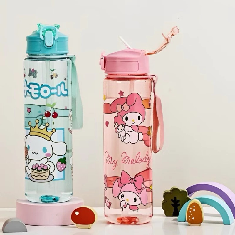 Botol Minum SANRIO 900ml - Botol Air Minum Anak Lucu (Free Sedotan)