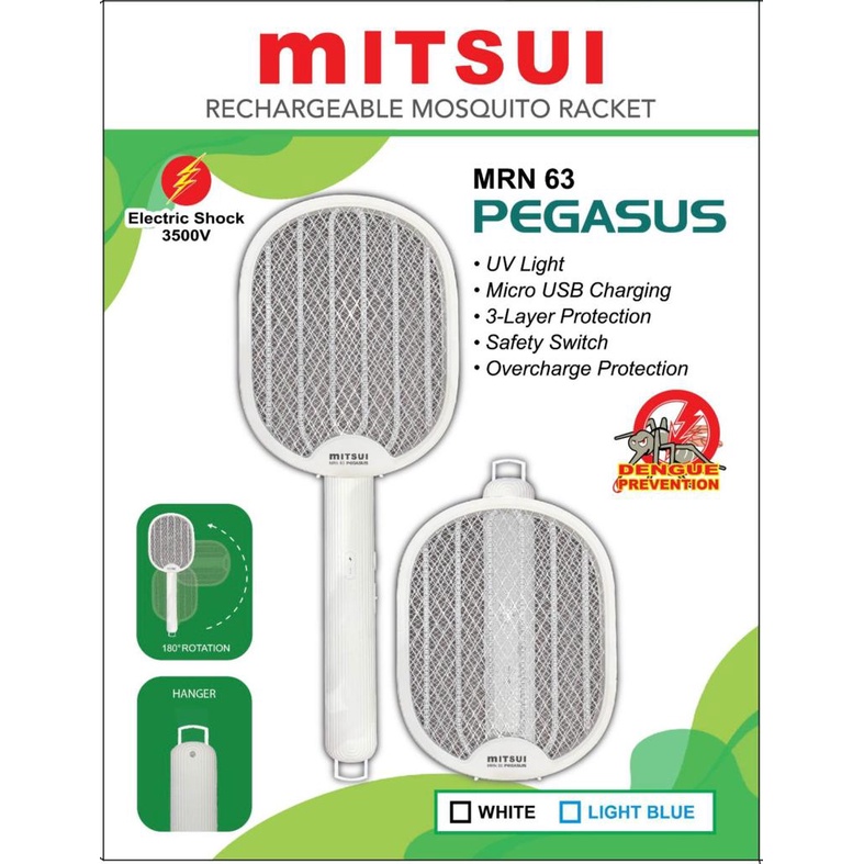 Mitsui Raket Nyamuk Elektrik Rechargeable LIPAT - Pegasus MRN 63