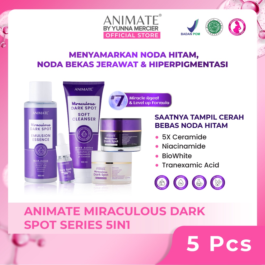 Paket Animate Miraculous Dark Spot Series 5in1 (Ungu)