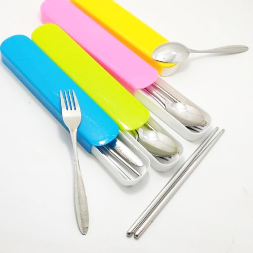 Sendok Travel Set Stainless Steel (Sendok, Garpu, Sumpit)