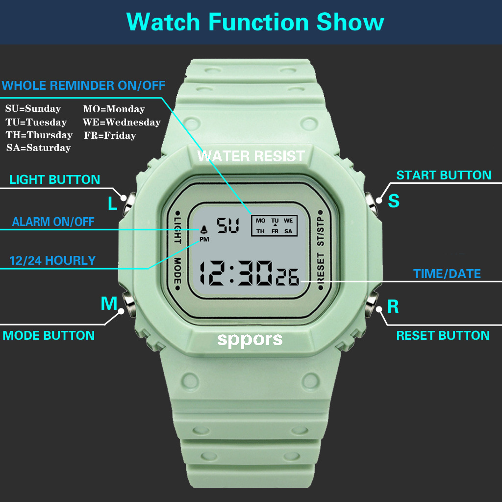 Jam Tangan Digital Bahan Rubber