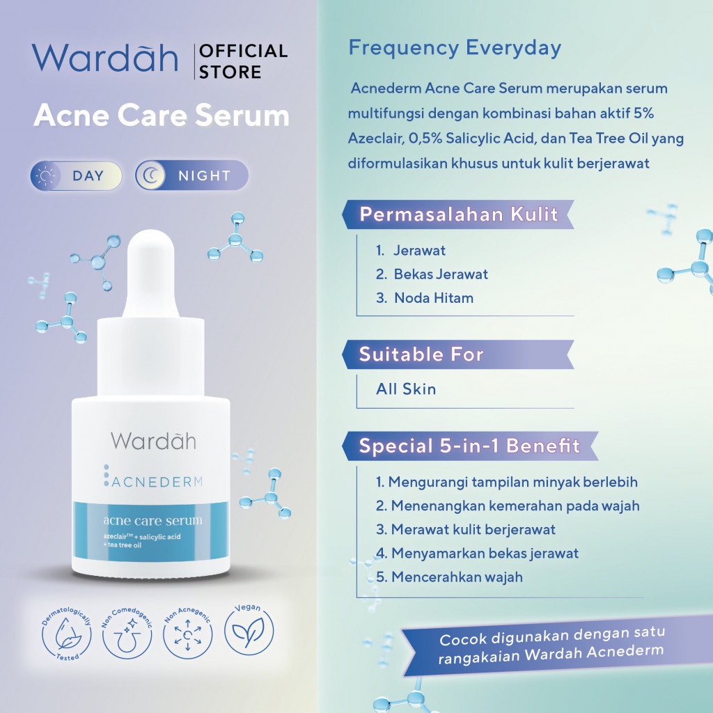 Wardah Acnederm Acne Care Serum 15ml Wardah Acnederm Acne Care Serum 15ml