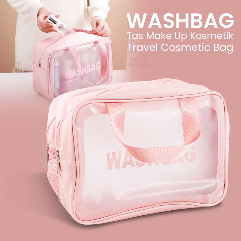 Washbag Pouch Small 23cm x 11cm x 7cm - Tas Kosmetik Transparan