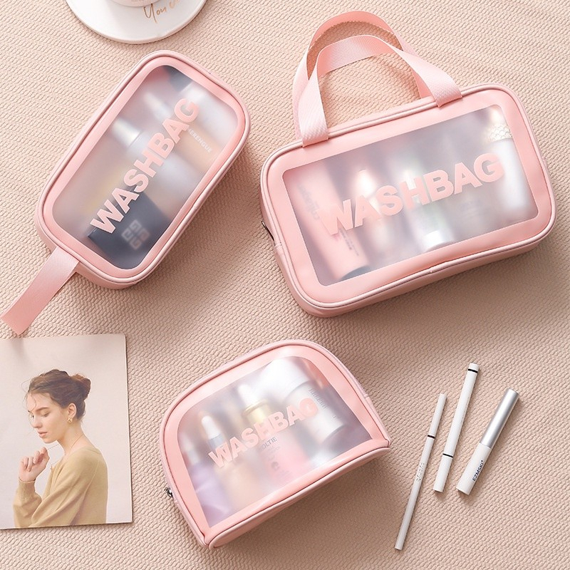 Washbag Pouch Small 23cm x 11cm x 7cm - Tas Kosmetik Transparan