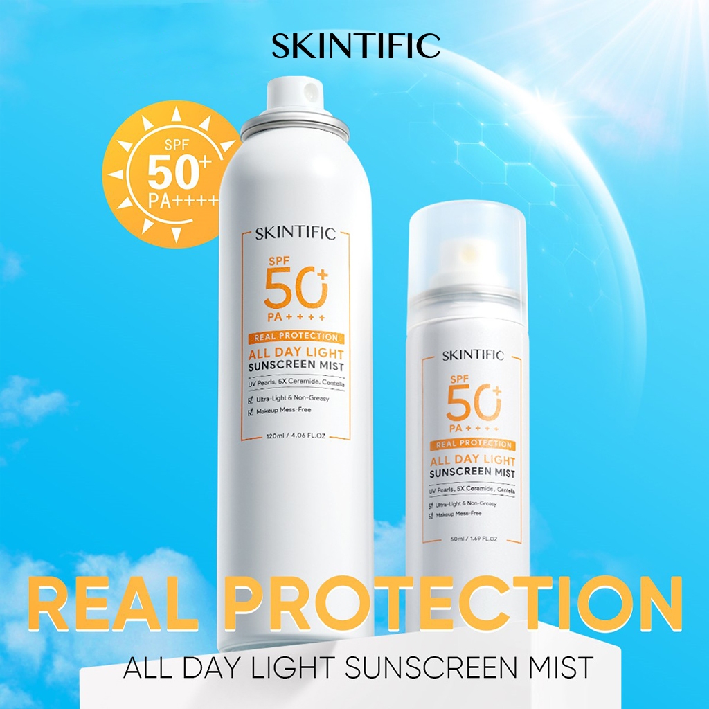 Skintific All Day Light Sunscreen Mist SPF 50+ PA++++ 120ml